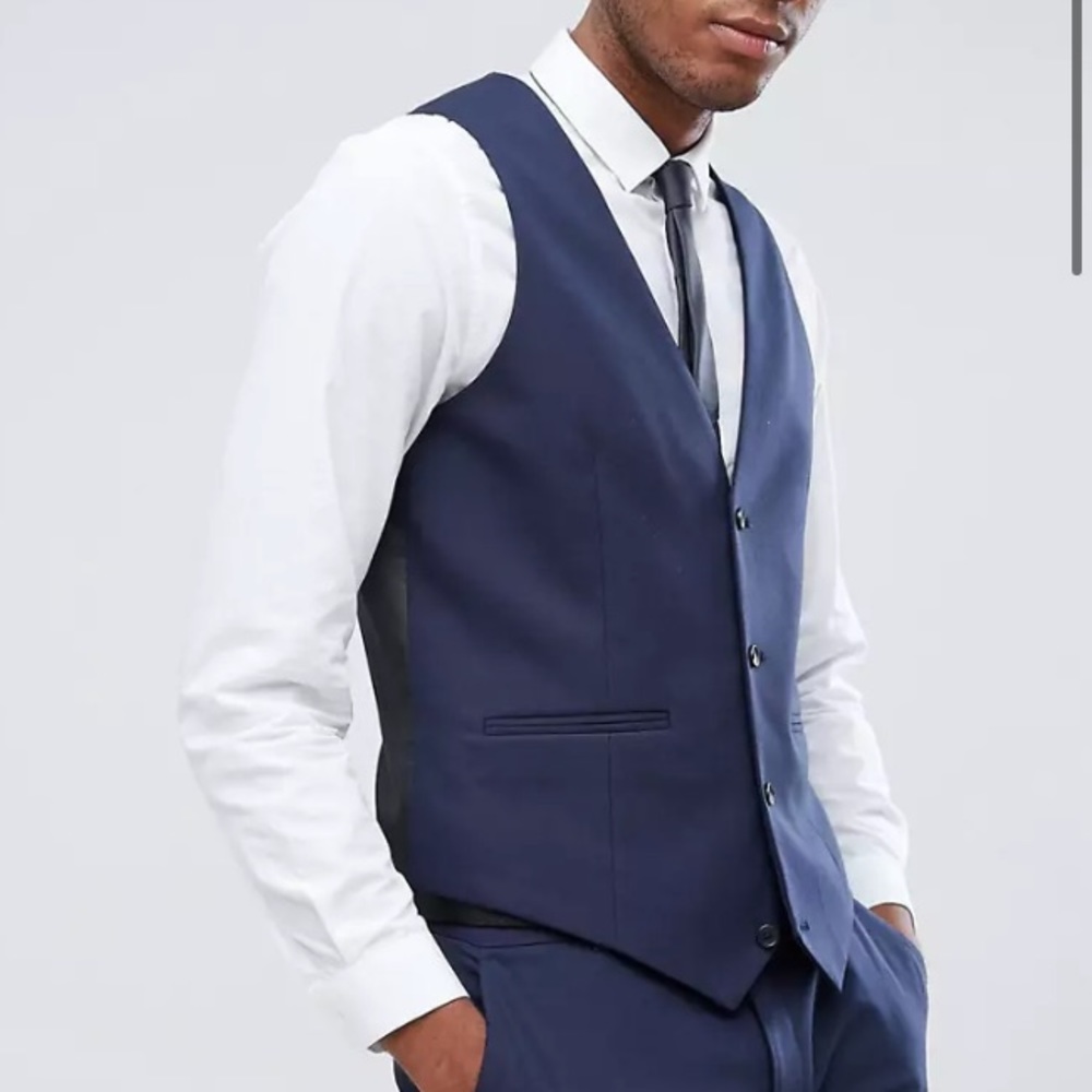Navy Blue Dress Suit Vest (Mens 40) NWT